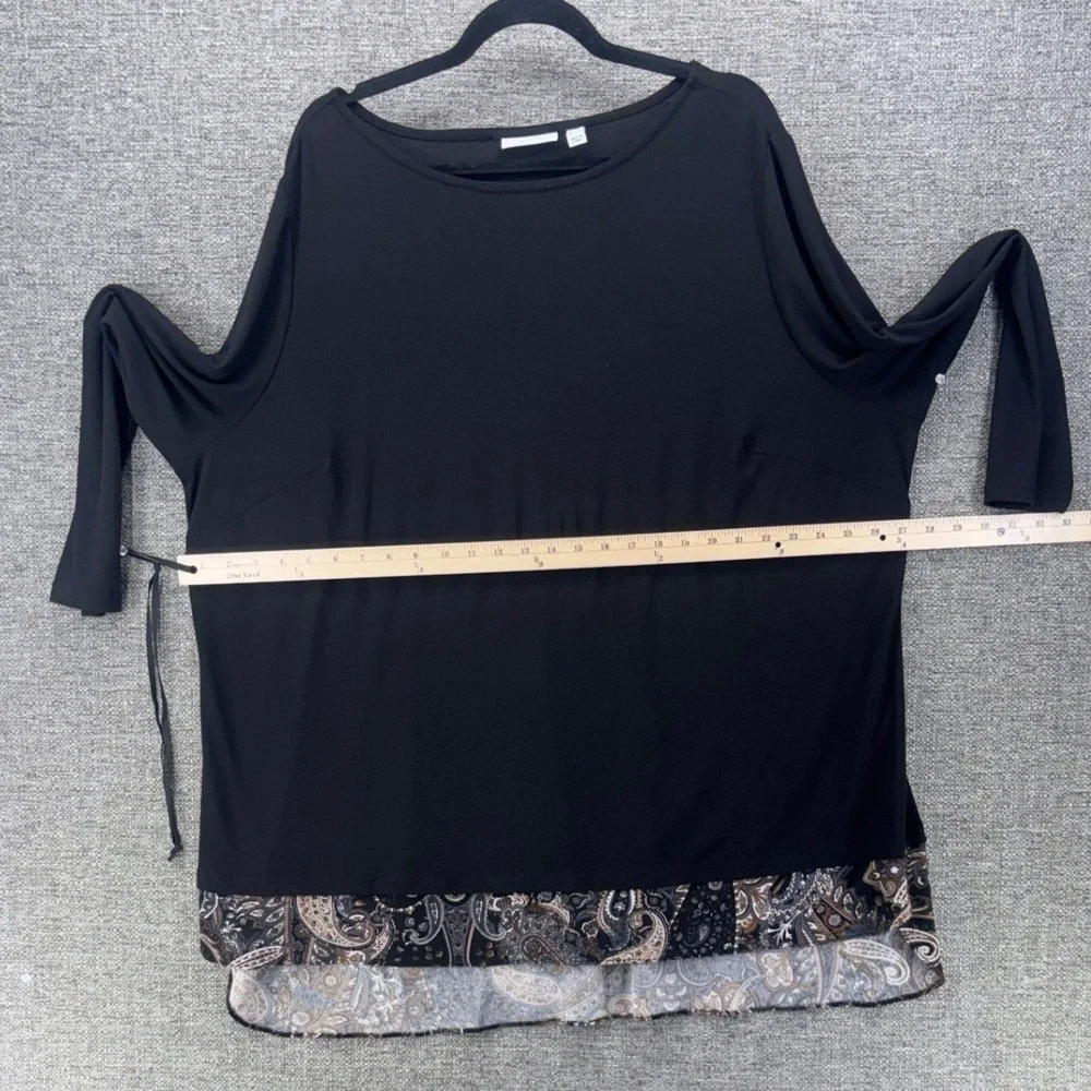 Susan Graver Womans Tunic Top Size 3X Liquid Knit Simple Basic Coastal Artsy